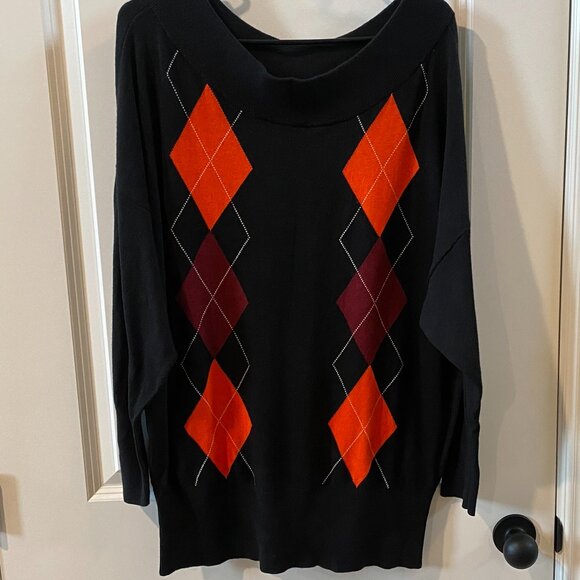 Express Long Sleeve Top w Diamond Print Detail Size Large NWT - Picture 2 of 8